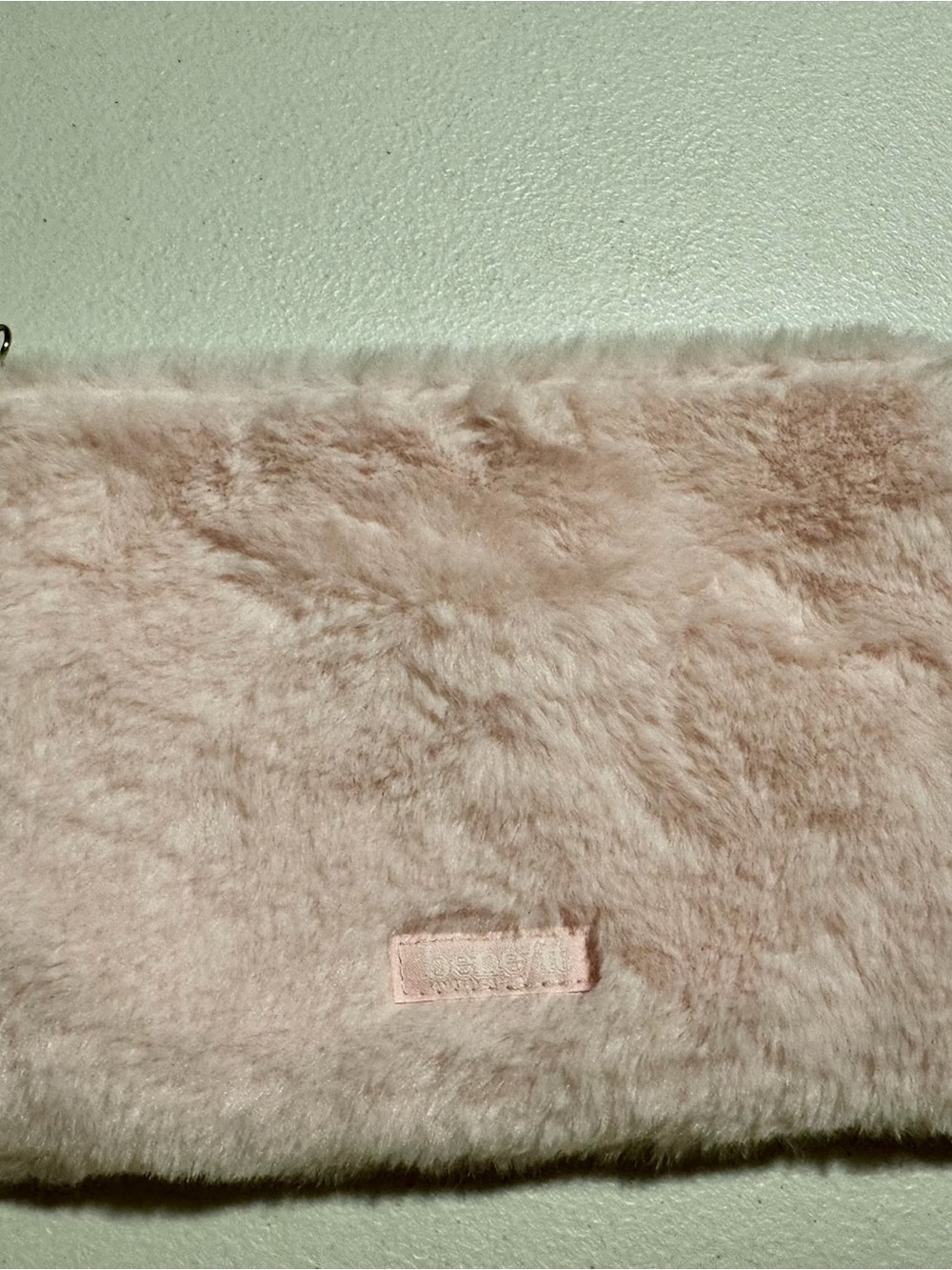 Benefit Blush Pink Faux Fur Clutch